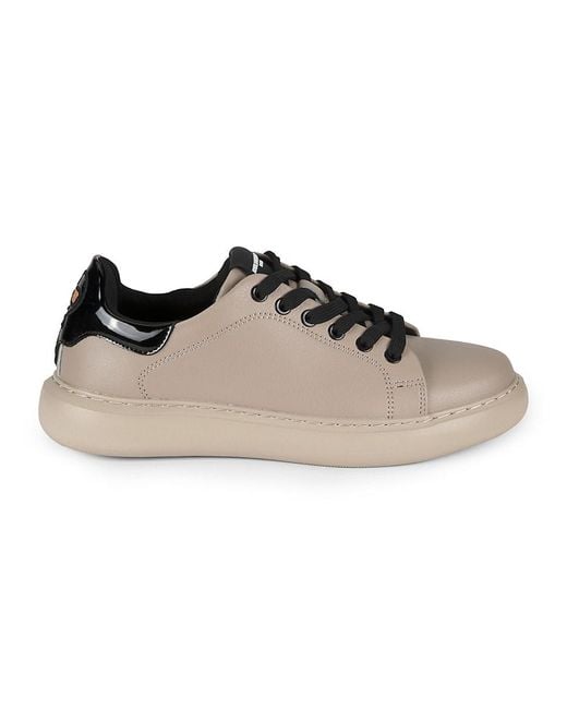 Karl Lagerfeld Black Leather Low Top Sneakers for men