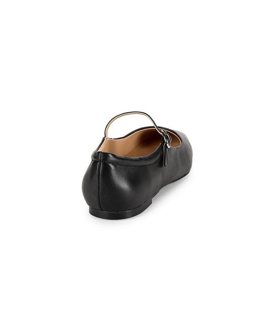 Saks Fifth Avenue Black Emma Leather Ballet Flats