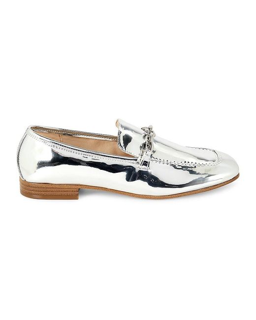 Nine West White Erands Metallic Loafers