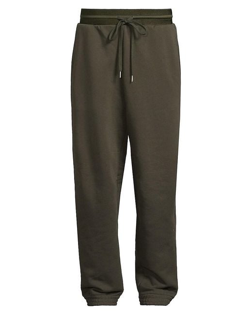 Helmut Lang Green Curve Combed Cotton Jogger Sweatpants for men