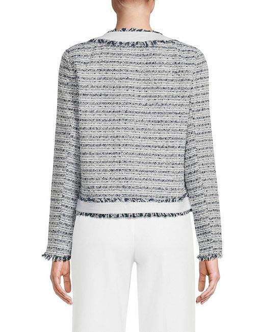 Ecru Gray Mix Media Tweed Jacket