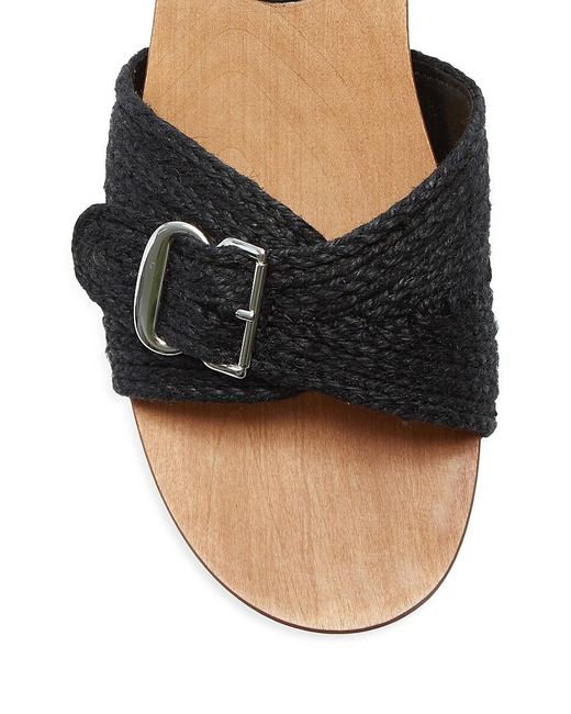 Gabriela Hearst Black Clover Jute & Wood Slide