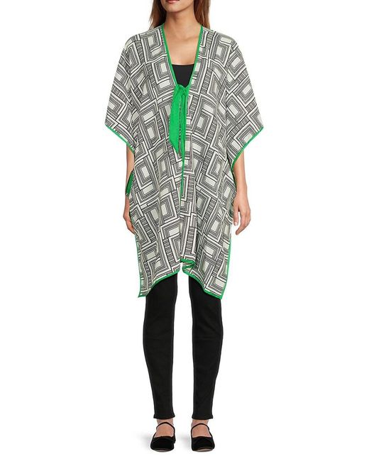 Karl Lagerfeld Green Printed Poncho