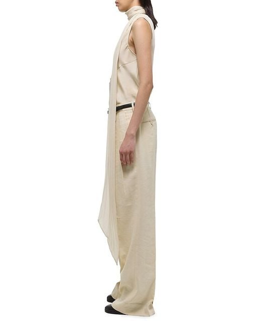 Helmut Lang Natural Silk Sleeveless Scarf Top