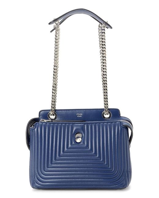 Fendi Click Quilted Leather Shoulder Bag in Blue Lyst UK