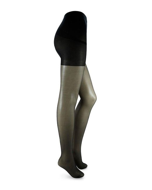 Tahari Control Top Sheer Tights in Black Lyst
