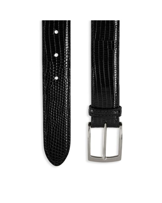 Saks Fifth Avenue Boxed Lizard Leather Belt With Interchangeable Buckles in Black for Men - Lyst