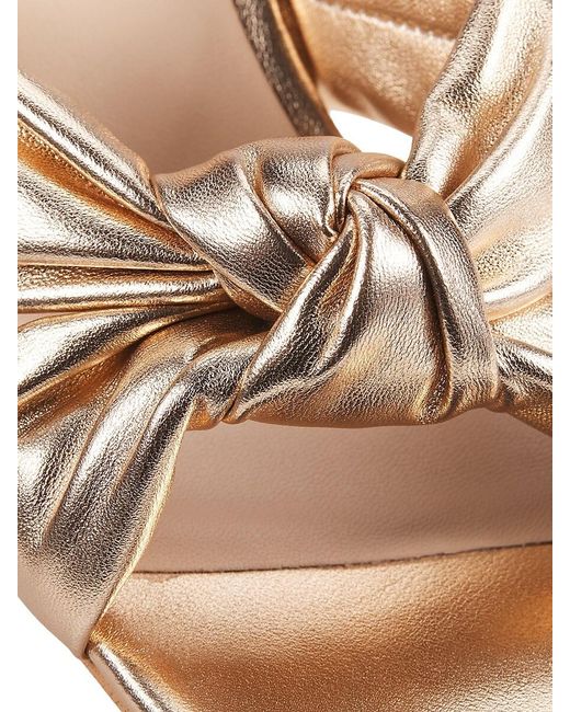 Stuart Weitzman Pink Playa 55Mm Knot Metallic Leather Sandals