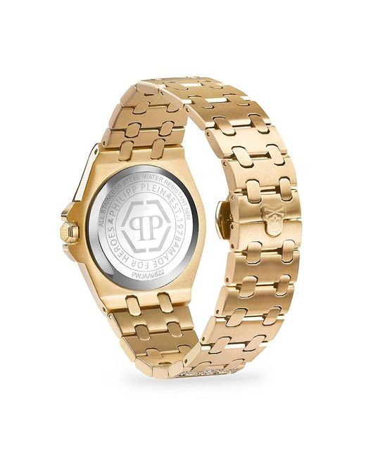 Philipp Plein Metallic Plein Extreme 38mm Ip Yellow Goldtone Stainless Steel & Crystal Bracelet Watch