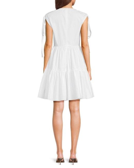 RED Valentino White Cotton Tiered Minidress