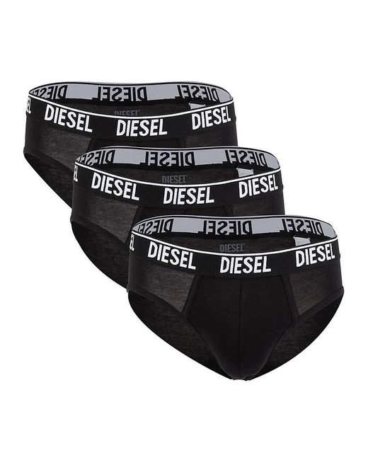 DIESEL Black 3-pack Umbr Andre Logo Briefs for men