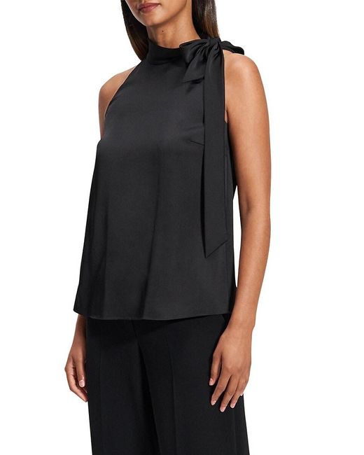 Theory Black Side-tie Halter Top
