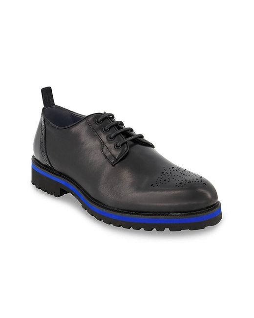 DKNY Black Leather Derby Shoes for men