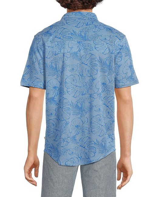 Tommy Bahama Blue 'Full Blooms Leaf Graphic Shirt for men