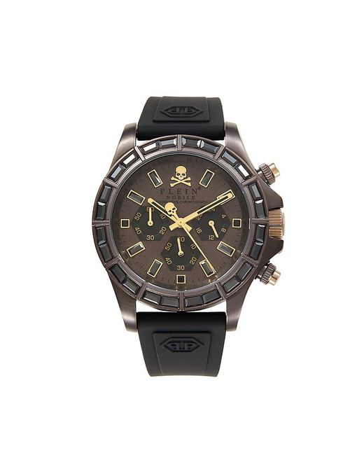 Philipp Plein Gray Nobile Racing 43mm Brown Ip Stainless Steel & Silicone Strap Watch for men