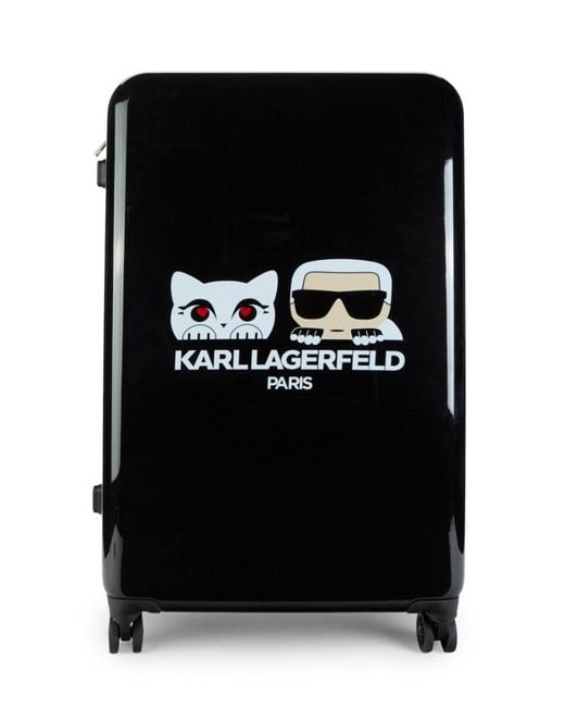 Karl Lagerfeld 28-inch Karl & Choupette Spinner Suitcase - Black