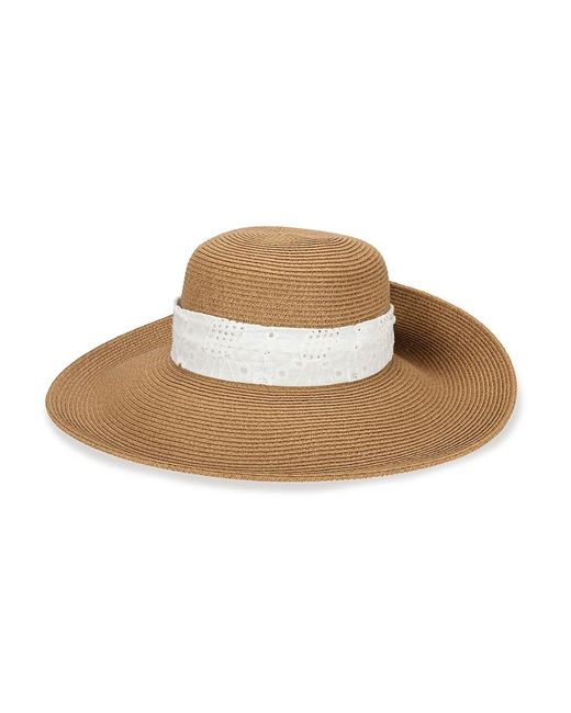 San Diego Hat White Lace Trim Sun Hat