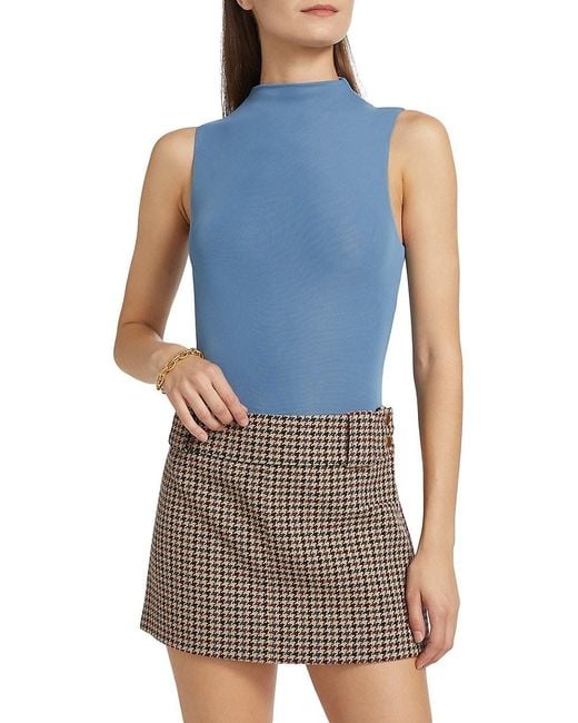 Ronny Kobo Blue Rita Sleeveless Bodysuit