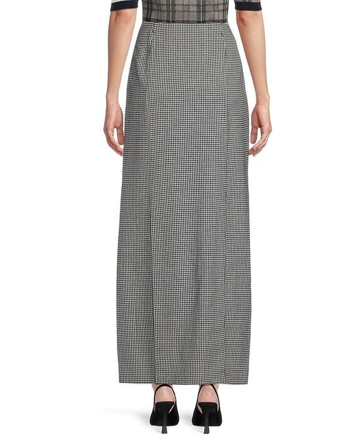 Thom Browne Gray Houndstooth Wool Maxi Skirt