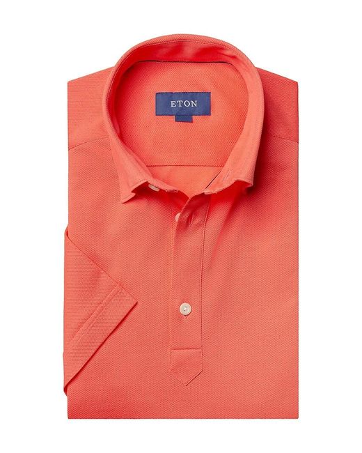 Eton of Sweden Pink Contemporary Fit Pique Polo for men