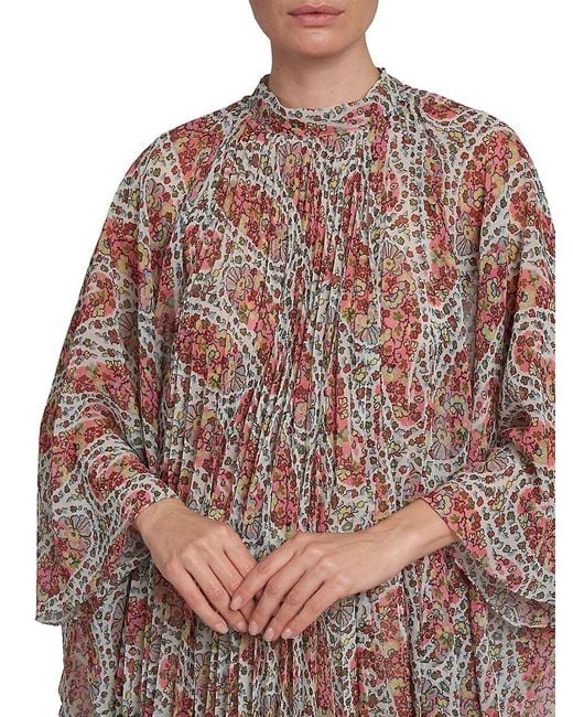 Etro Brown Floral Paisley Poncho