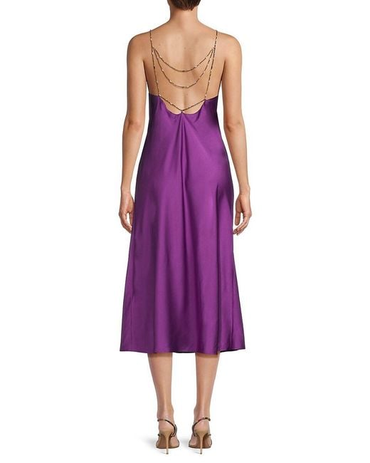 Ba&sh Purple Carline Satin Midi Dress