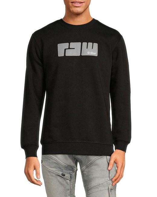 G-Star RAW Black Logo Appliqué Sweatshirt for men
