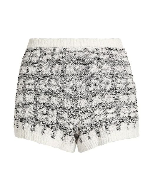 Cinq À Sept Black Adalee Cotton-Blend Bouclé Shorts