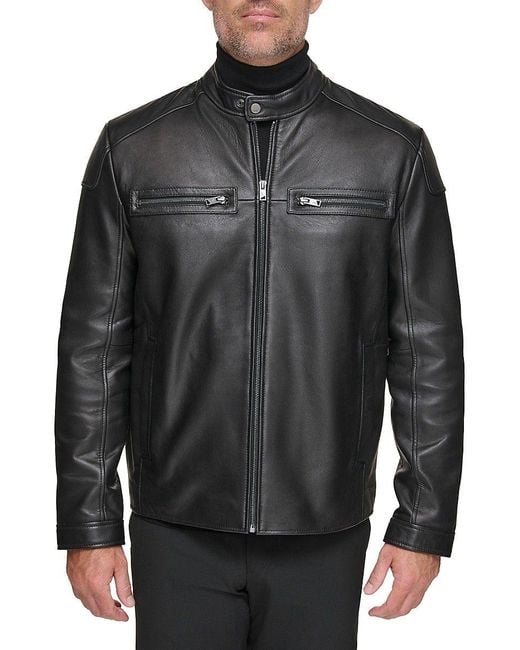 Andrew marc weston leather moto jacket sale