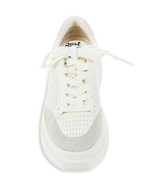 Ash White Improv Colorblock Leather & Suede Platform Sneakers