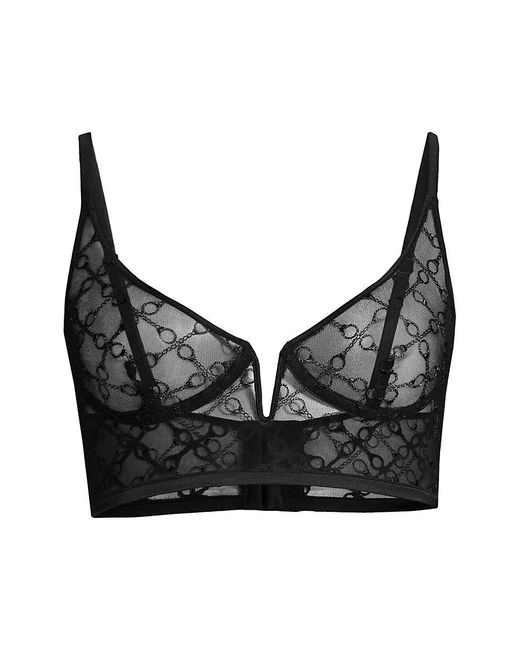 Kiki de Montparnasse Black 'Handcuff Mesh Longline Bra