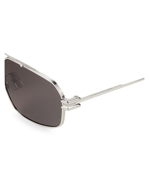 Bottega Veneta Metallic 58mm Rectangle Sunglasses