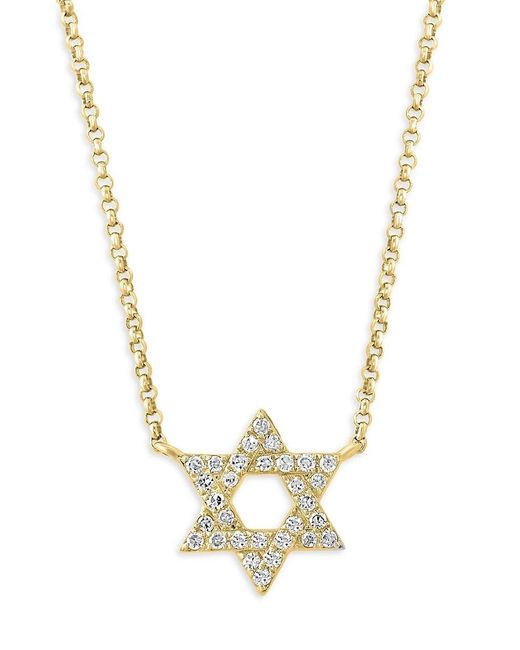Effy Metallic 14k Yellow Gold & 0.14 Tcw Diamond Star Pendant Necklace
