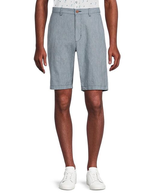 Tommy Bahama Blue Ribbed Linen Blend Shorts for men