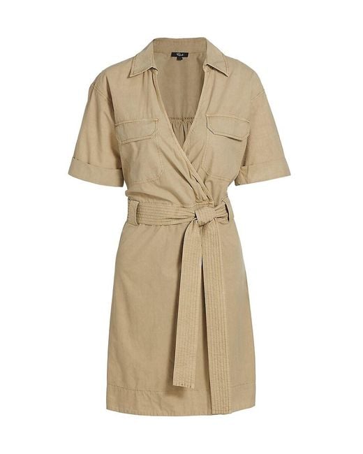 Rails Natural Natalie Twill Belted Wrap Minidress