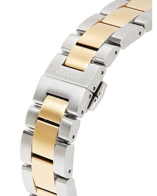 Versace Metallic 40mm Two Tone Stainless Steel Medusa Chronograph Bracelet Watch