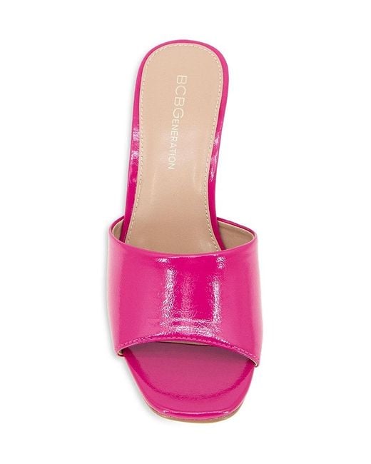 BCBGMAXAZRIA Giani Square Toe Wedge Sandals in Pink Lyst UK