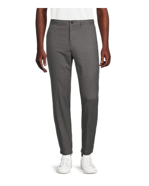 Saks Fifth Avenue Stretch Linen Elastic Pants in Gray for Men | Lyst