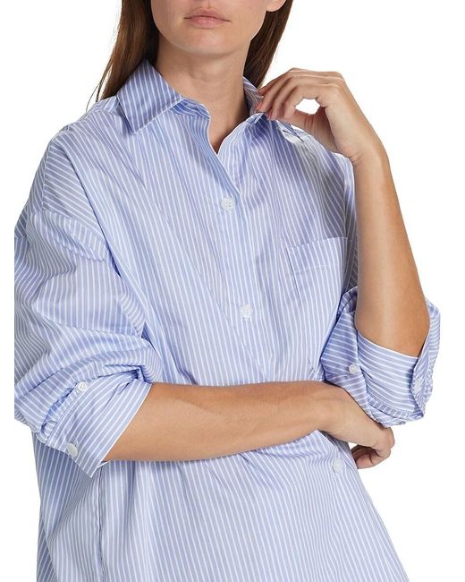Twp Blue Earl Striped Asymmetric Shirt