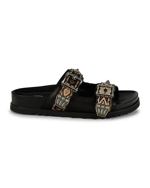 ulysse textile & leather slides