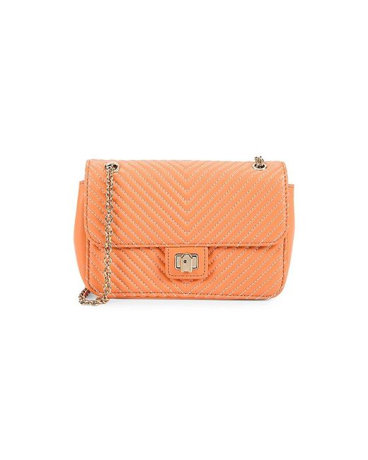 Furla Orange Pattern Leather Crossbody Bag