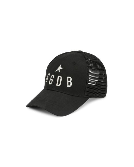 Golden Goose Deluxe Brand Black GGDB Embroidered Logo Baseball Cap for men