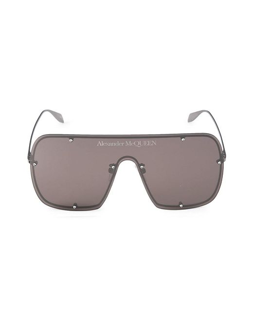 Alexander McQueen Gray Icons 63Mm Aviator Shield Sunglasses for men