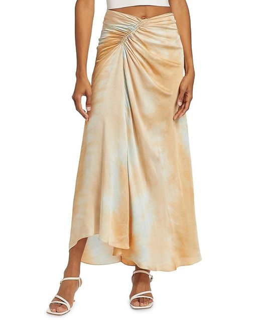 A.L.C. Natural A. L.C. Grace Dyed Ruched Midi-Skirt