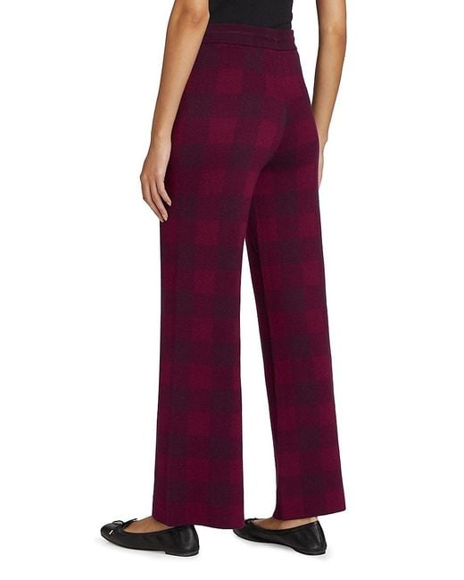 Saks Fifth Avenue Natural Houndstooth High-Rise Straight-Leg Pants