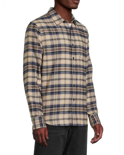 Vince Gray Hasley Plaid Button-Front Shirt for men