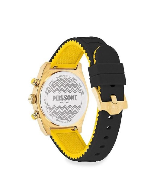 Missoni Metallic 331 Active 38mm Up Goldtone Stainless Steel & Silicone Strap Watch