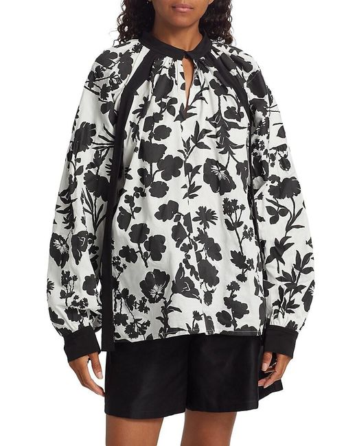 Max Mara Black Gaetana Floral Blouse