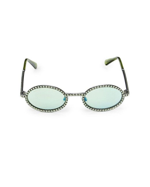 Swarovski Green 49mm Oval Sunglasses