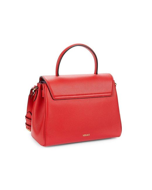 Versace Medusa Leather Top Handle Bag in Red | Lyst